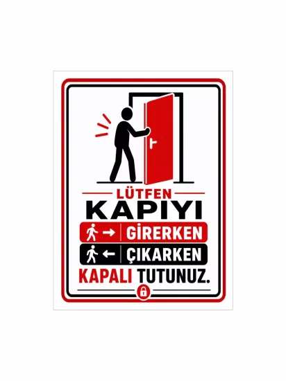 Kapıyı Kapalı Tutunuz Sticker Etiket 15x20 cm | Zaja Baskı