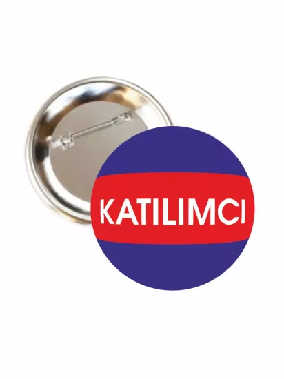 Katılımcı Yazılı Buton Rozet 58mm | Zaja Baskı