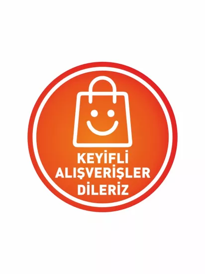 Keyifli Alışverişler Dileriz Sticker Folyo Etiket 15x15 cm Modelleri ve Fiyatları | ZajaBaskı