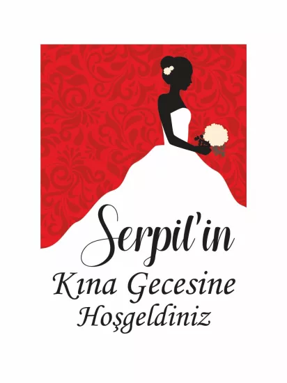 Kına Gecesi Ayaklı Misafir Karşılama Panosu Gelin Tema Modelleri ve Fiyatları | Zajabaskı