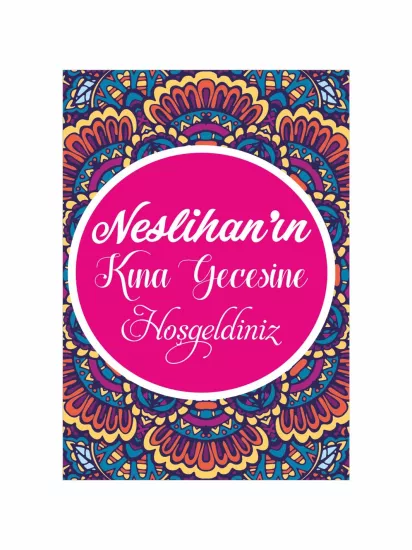 Kına Gecesi Davet Misafir Karşılama Ayaklı Pano Mandala Tema Modelleri ve Fiyatları | Zajabaskı