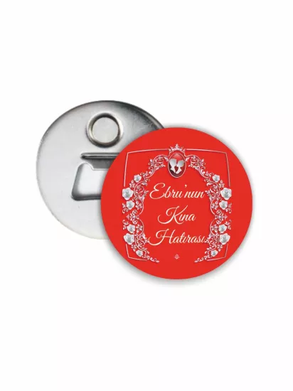 Kına Gecesi Hediye Açacak Magneti Vintage Tema | 58mm Magnet Açacak | Zajabaskı