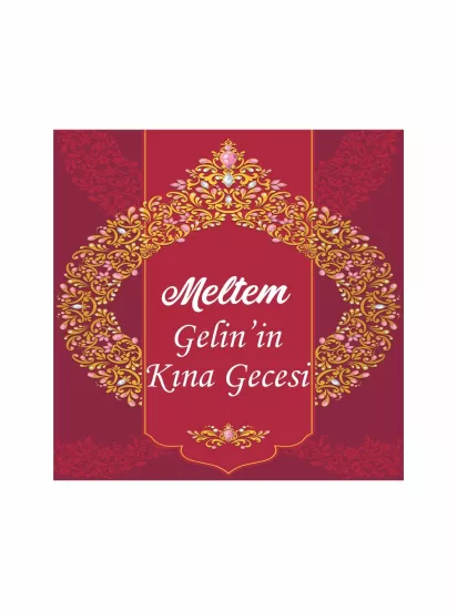 Kına Gecesi Pist Kaplama Yer Afişi Modelleri ve Fiyatları | Bordo Zemin Gold Osmanlı Çerçeveli Saray Konsept – Zajabaskı