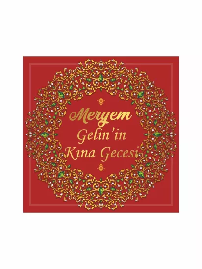Kına Gecesi Pist Kaplama Yer Afişi Modelleri ve Fiyatları | Kırmızı Zemin Gold Osmanlı İşlemeli Saray Konsept – Zajabaskı