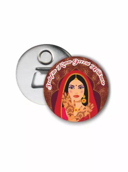 Kına Hatırası Açacak Magnet Henna Gelin Tema | 58mm Magnet Açacak | Zajabaskı