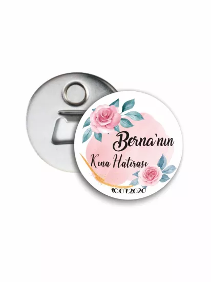 Kına Hatırası Hediyelik Açacak Magnet Soft Zemin Konsept | 58mm Magnet Açacak | Zajabaskı