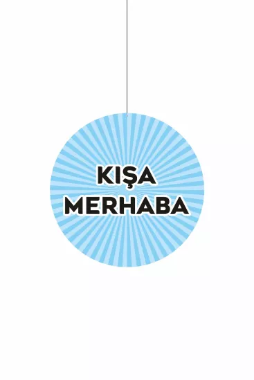 Kısa Merhaba Mağaza Dönkartı 30x30 cm | Çift Yön Baskılı Zajabaskı