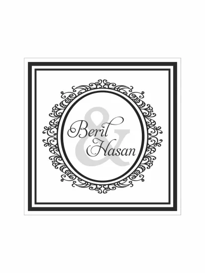 Kişiye Özel Nişan Söz Düğün Pist Yer Kaplama Afişi Oval Çerçeveli Osmanlı Desenli Gri Ampersandlı Klasik Konsept Modelleri ve Fiyatları | Zajabaskı