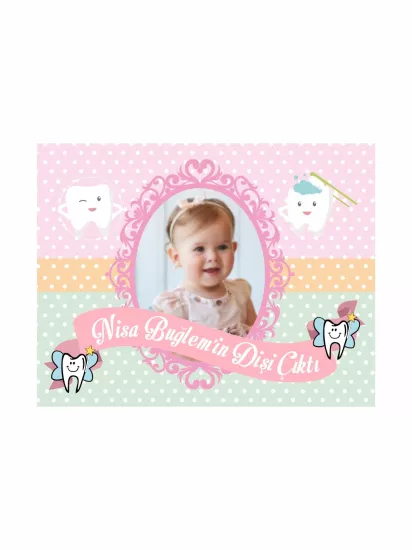 Kız Bebek Diş Parti Magnet Pembe Mint Konsept Modelleri ve Fiyatları | Zajabaskı