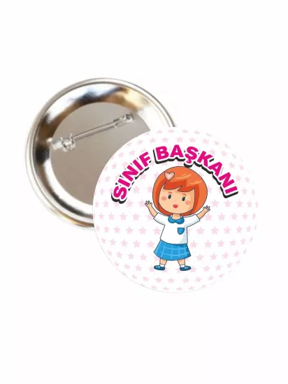 Kız Öğrenci Sınıf Başkanı Rozeti 58mm | Zaja Baskı