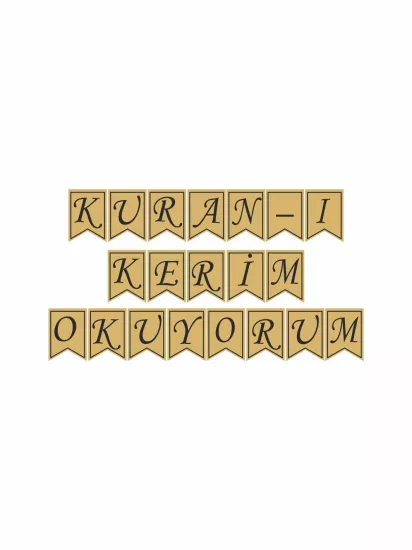 Kuran I Kerim Okuyorum Flama Banner Gold Siyah Renk Modelleri ve Fiyatları | Zajabaskı