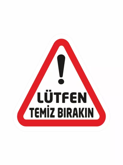Lütfen Temiz Bırakın Lavabo Mutfak Atölye Folyo Sticker Etiket 15x15 cm Modelleri ve Fiyatları | ZajaBaskı