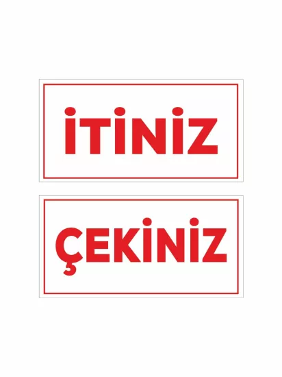 Mağaza Dükkan İşyeri Kapısı İtiniz Çekiniz Folyo Sticker Beyaz Kırmızı Modelleri ve Fiyatları | Zajabaskı