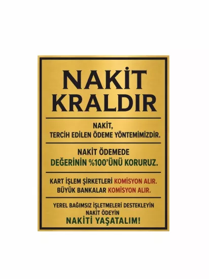 Nakit Kraldır Uyarı Levhası 40x30cm | Mağaza ve İşyeri Levhası | Zajabaskı