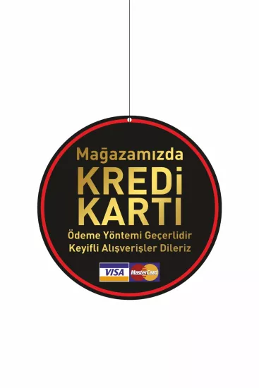 Mağazamızda Kredi Kartı Geçerlidir Levhası Siyah Gold Modelleri ve Fiyatları | Zajabaskı