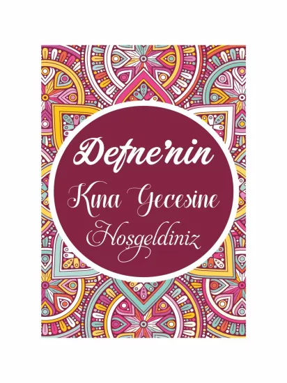 Mandala Zeminli Kına Gecesi Ayaklı Karşılama Panosu