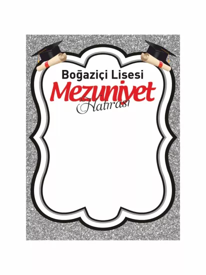Mezuniyet Hatırası Arka Fon Afiş Gümüş Sim Zemin Baskılı Tema Modelleri ve Fiyatları | ZajaBaskı