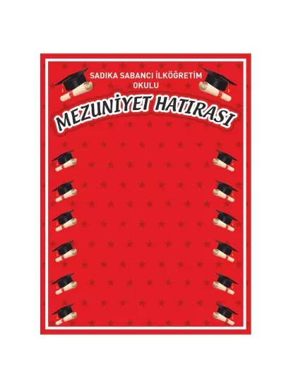 Mezuniyet Hatırası Arka Fon Afiş Kırmızı Zemin Kep Çerçeve Tema Modelleri ve Fiyatları | ZajaBaskı