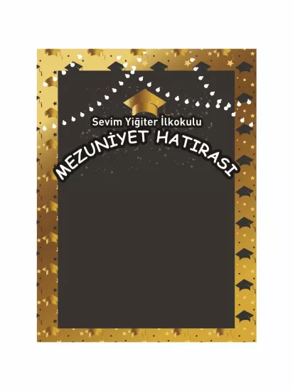 Mezuniyet Hatırası Arka Fon Afişi Gold Zemin Kep Detaylı Modelleri ve Fiyatları | ZajaBaskı