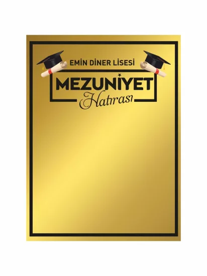 Mezuniyet Hatırası Arka Fon Afişi Gold Zemin Konsept Modelleri ve Fiyatları | ZajaBaskı
