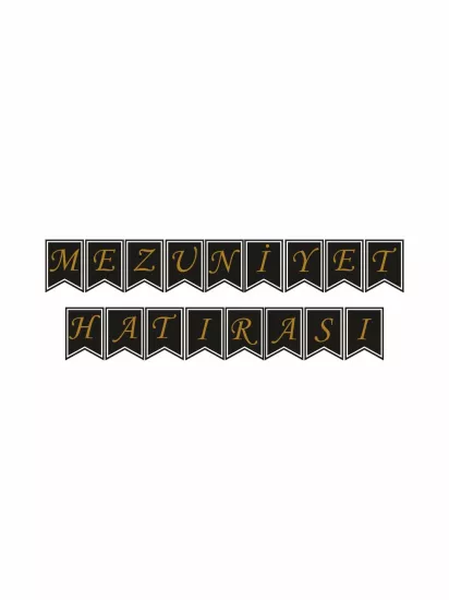 Mezuniyet Hatırası Flama Banner Modelleri ve Fiyatları | Siyah Gold Mezuniyet Banner Zajabaskı
