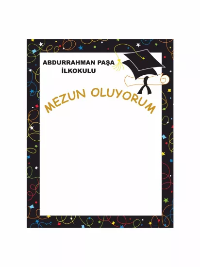 Zajabaskı Mezuniyet Partisi Arka Fon Afişi Modelleri ve Fiyatları | Kep Detaylı Renkli Zemin