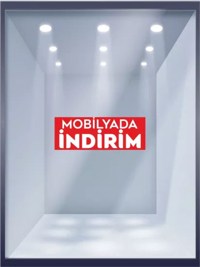 Mobilyada İndirim Vitrin Folyo Baskısı Hazır Görsel | Zajabaskı