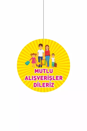Mutlu Alışverişler Dileriz Mağaza Dönkartı Çift Yön Baskılı Modelleri ve Fiyatları | Zajabaskı