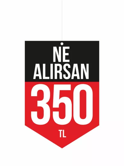 Ne Alırsan 350 TL Mağaza Dönkart Foreks 30x20 cm | ZajaBaskı Ne Alırsan 350 TL Mağaza Dönkart Foreks 30x20 cm | ZajaBaskı