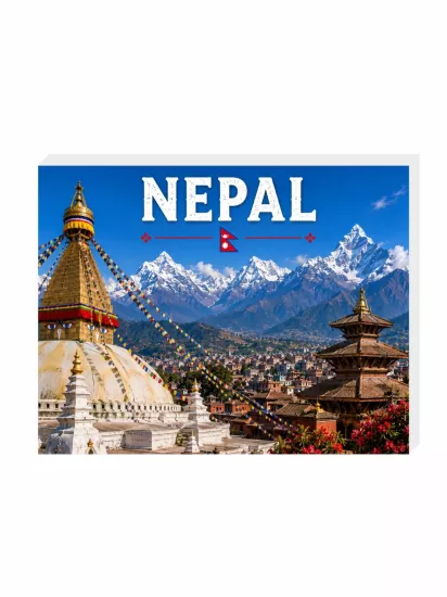 Nepal Buzdolabı Magnet Süsü | 9x7 cm Hatıra Magnet | Zaja Baskı