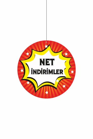 Net İndirimler Yazılı Mağaza Dönkartı 30x30 cm Modelleri ve Fiyatları | Zajabaskı