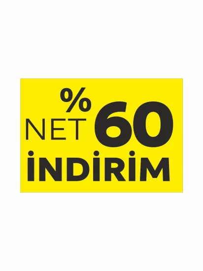 Net %60 İndirim Mağaza Afişi Modelleri ve Fiyatları | Branda Vinil Baskı Zajabaski