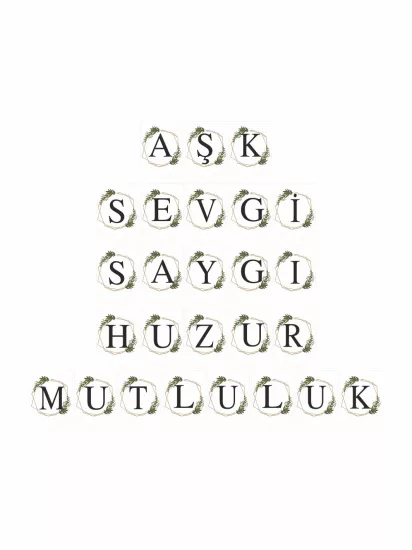 Nikah Banner Flama Yeşil Çiçek Çerçeve Tema Aşk Sevgi Saygı Huzur Mutluluk Yazılı Modelleri ve Fiyatları