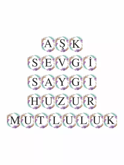 Nikah Hatırası Flama Banner Mor Boho Çerçeve Konsept Modelleri ve Fiyatları