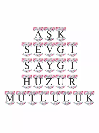 Nikah Hatırası Flama Banner Mor Çiçek Konsept Modelleri ve Fiyatları