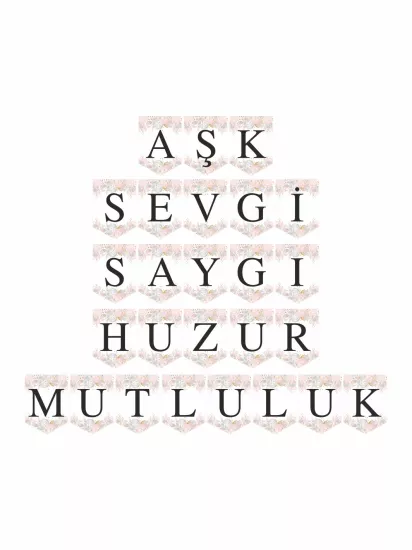 Nikah Hatırası Flama Banner Pastel Çiçekler Konsept Modelleri ve Fiyatları
