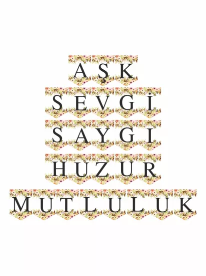 Nikah Hatırası Flama Banner Soft Boho Çiçekler Konsept Modelleri ve Fiyatları