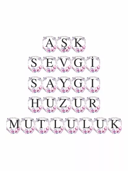 Nikah Hatırası Flama Banner Süs Lila Boho Çiçek Konsept Modelleri ve Fiyatları