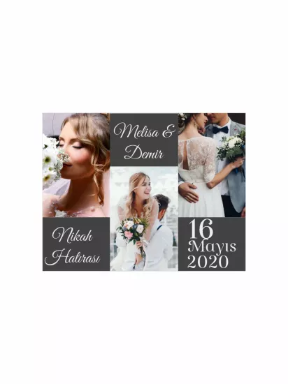 Nikah Söz Nişan Düğün Hatıra Magneti Fotoğraf Kolajlı Modern Romantik Düğün Konsept Modelleri ve Fiyatları | Zajabaskı