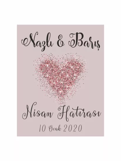 Nişan Söz Nikah Düğün Hatıra Magneti Modelleri ve Fiyatları – Pudra Zemin Konfeti Kalp Desenli Romantik Magnet | Zajabaskı