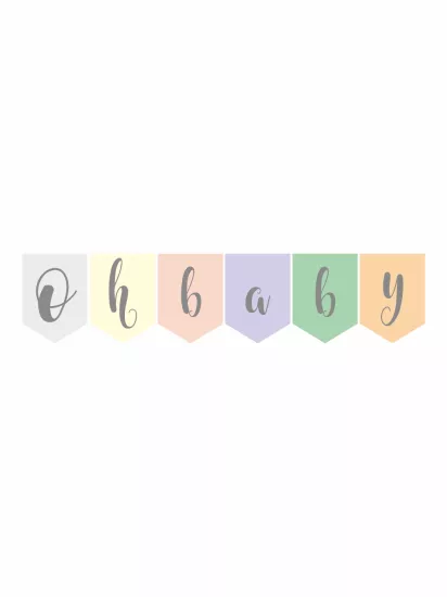 Oh Baby Flama Banner Soft Renkler Tema Modelleri ve Fiyatları | ZajaBaskı