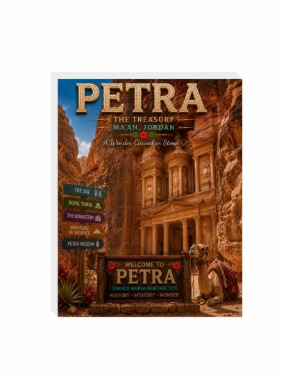 Petra Hazineleri Buzdolabı Süsü Magnet | Petra Hatıra Magnet | ZajaBaskı