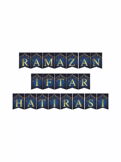 Ramazan İftar Hatırası Flama Banner Lacivert Gold Konsept Modelleri ve Fiyatları | ZajaBaskı