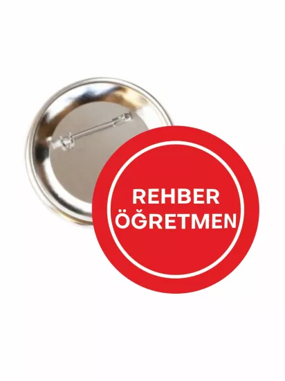 Rehber Öğretmen Buton Rozet 58mm | Zaja Baskı