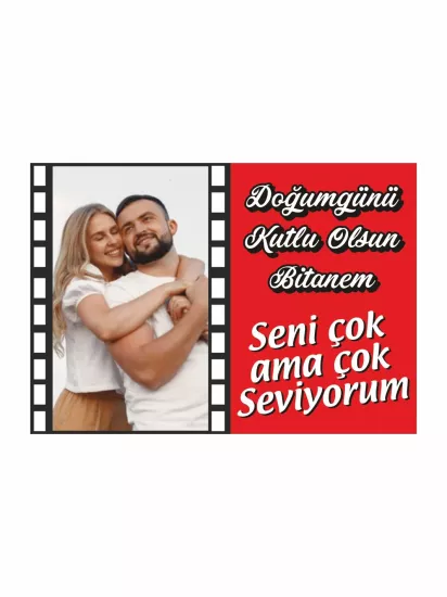 Resimli Doğum Günü Afişi Modelleri ve Fiyatları – Film Şeridi Çerçeveli Romantik Afiş | Zajabaskı