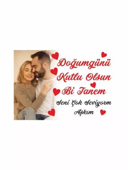 Resimli Doğum Günü Afişi Modelleri ve Fiyatları – Kalp Temalı Sevgiliye Özel Romantik Aşk Afişi | Zajabaskı