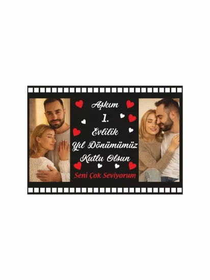 Resimli Evlilik Yıl Dönümü Afişi Modelleri ve Fiyatları – Film Şeridi Temalı Romantik Aşk Afişi | Zajabaskı
