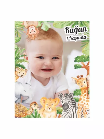 Safari Çerçeve Temalı Erkek Çocuk Doğum Günü Parti Magnet Modelleri ve Fiyatları | Zajabaskı