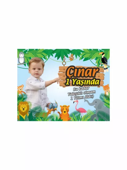 Neşeli Safari Konsept Resimli Doğum Günü Magnet Modelleri ve Fiyatları | Zajabaski
