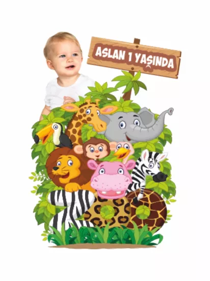 Safari Tema Doğum Günü Ayaklı Karşılama Pano Modelleri ve Fiyatları | Zajabaskı